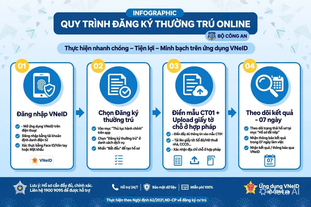 Infographic hướng dẫn Đăng ký thường trú